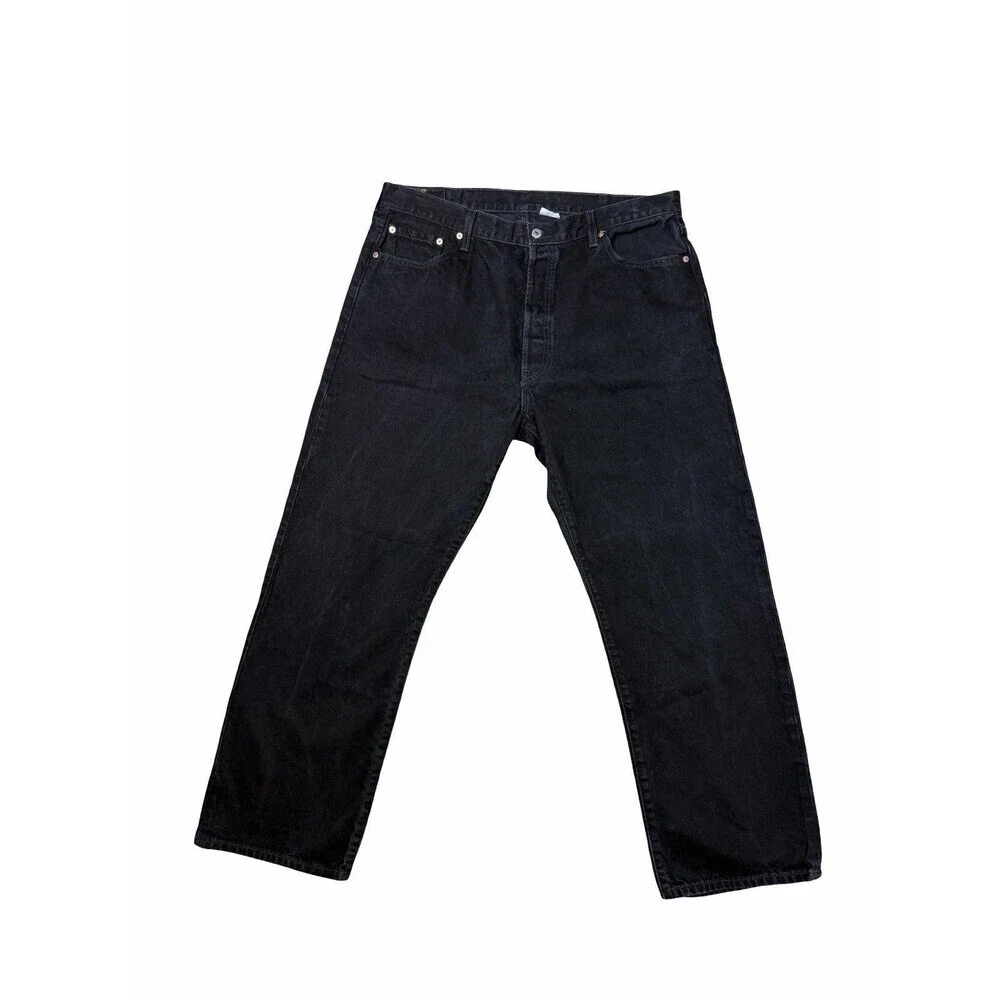 Levis 501 Jeans Men * 40x32 Black Button Fly Straight Leg Dark Wash Levi’s Quali